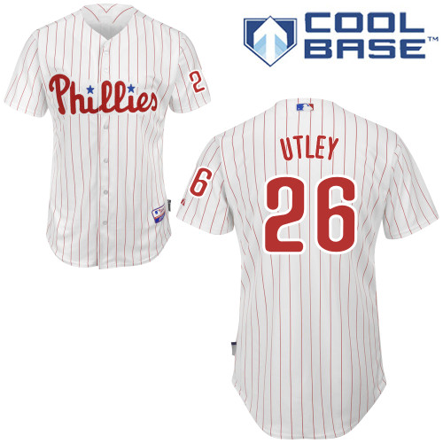 Chase Utley #26 MLB Jersey-Philadelphia Phillies Men's Authentic Home White Cool Base Baseball Jersey